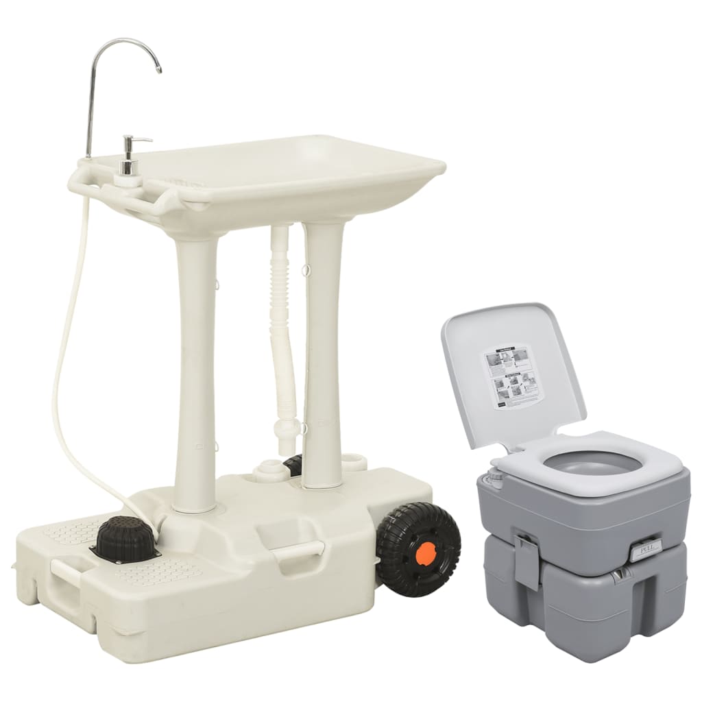 VidaXL Ensemble de toilettes et lavabo de camping portable