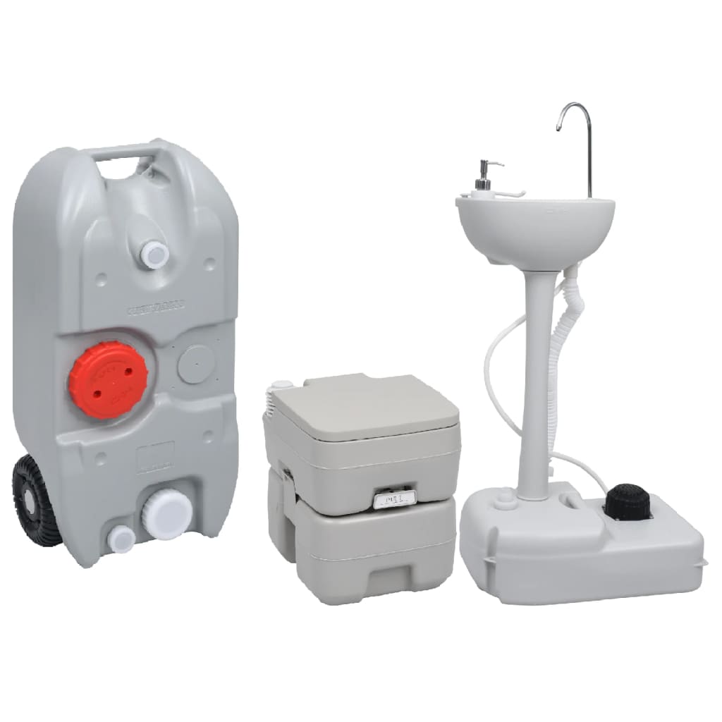 VidaXL Toilettes et lavabo de camping avec réservoir d'eau