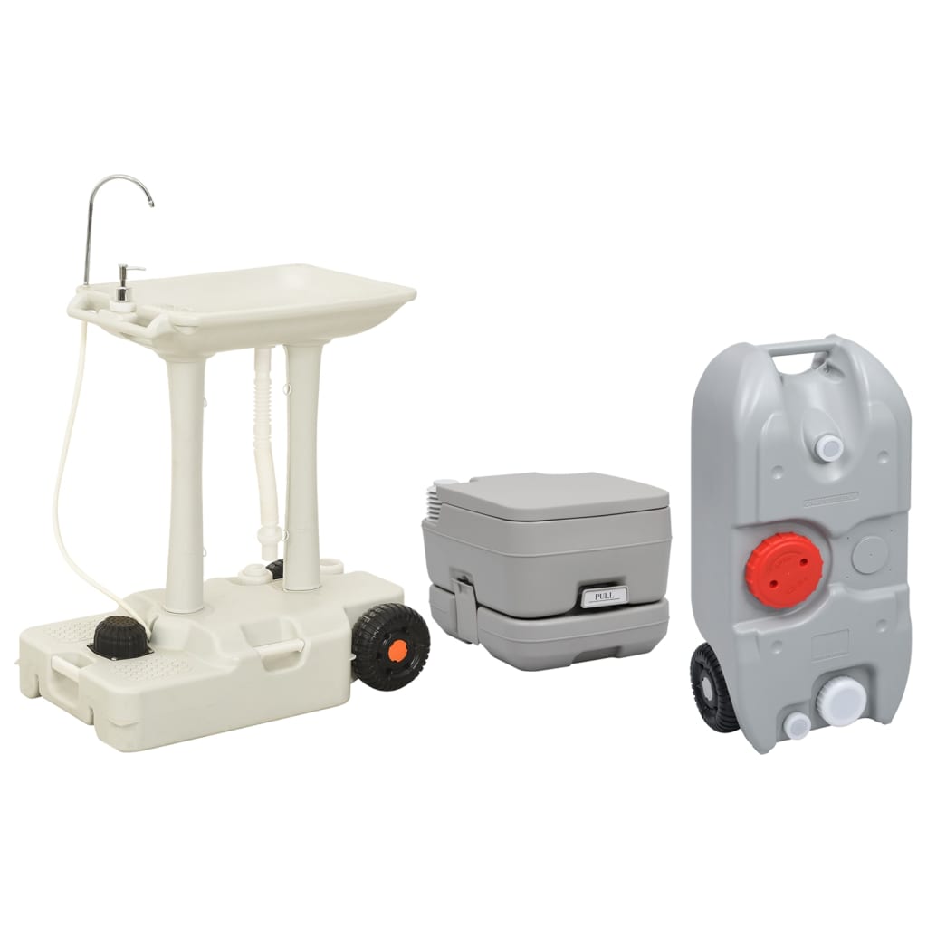 VidaXL Toilettes et lavabo de camping avec réservoir d'eau