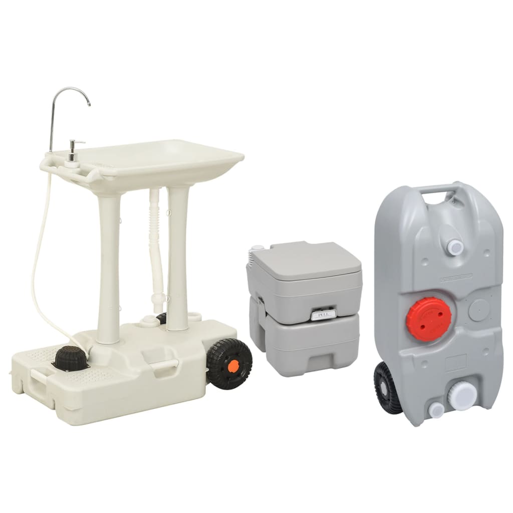 VidaXL Toilettes et lavabo de camping avec réservoir d'eau