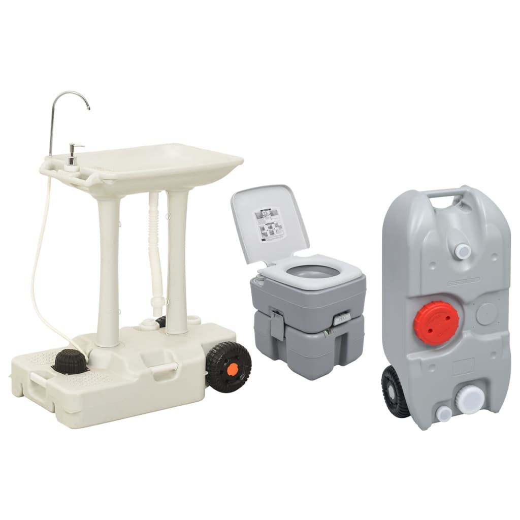 VidaXL Toilettes et lavabo de camping avec réservoir d'eau