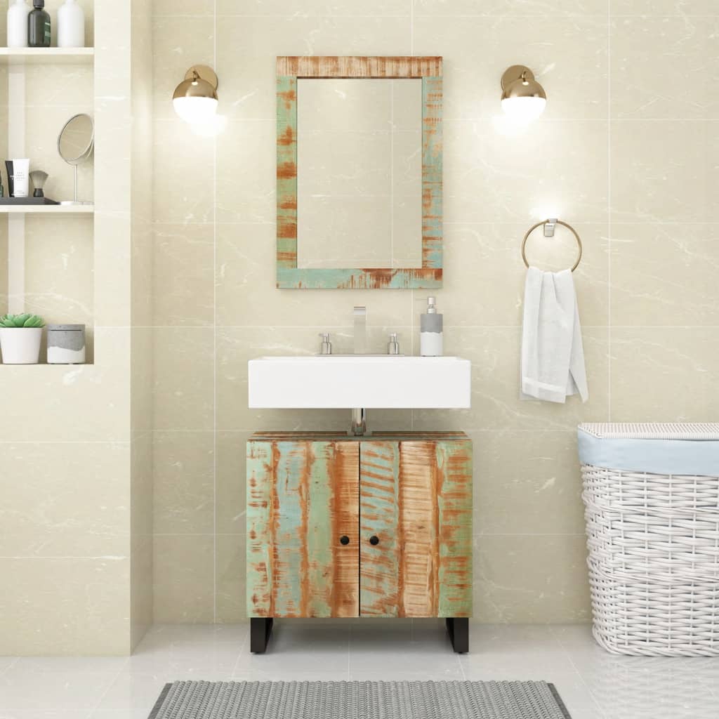 Miroir Vidaxx 70x50 cm bois massif recyclé et verre