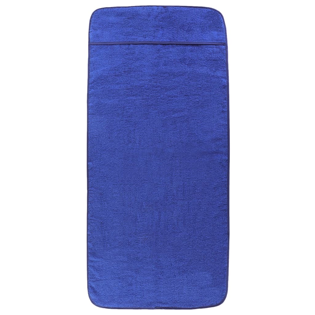 VidaXL serviettes de plage 2 pcs 400 g m² 75x200 cm tissu bleu royal