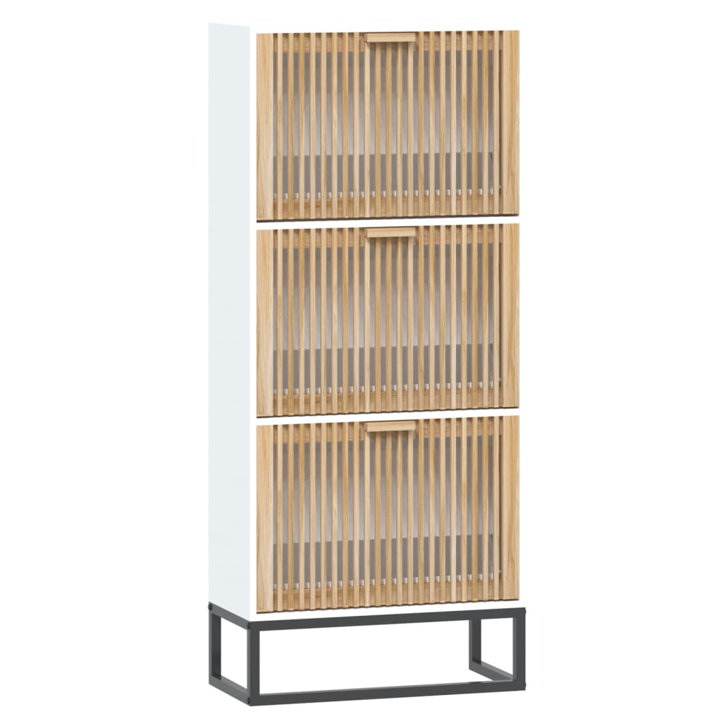 Vidaxx meuble à chaussures 52x25x120 cm bois d'ingénierie blanc