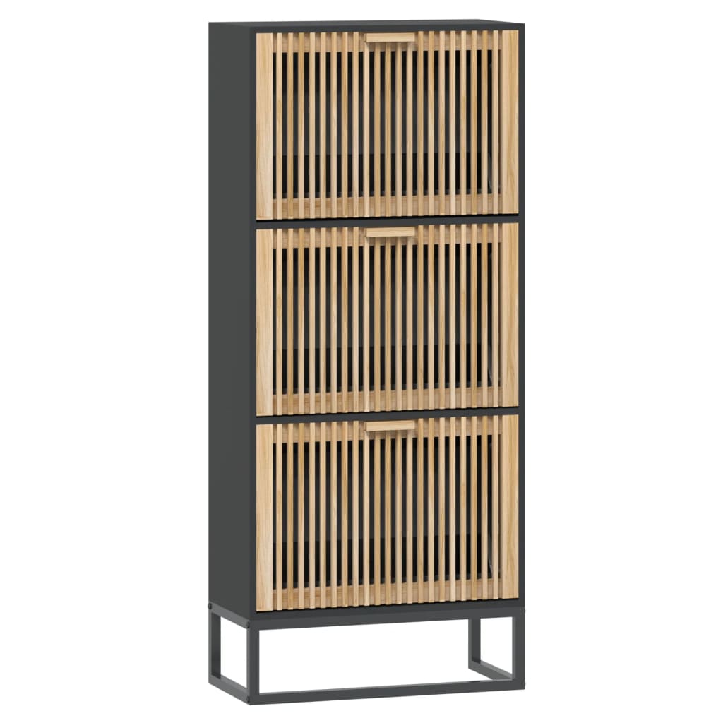 Vidaxx armoire à chaussures 52x25x120 cm bois fini noir