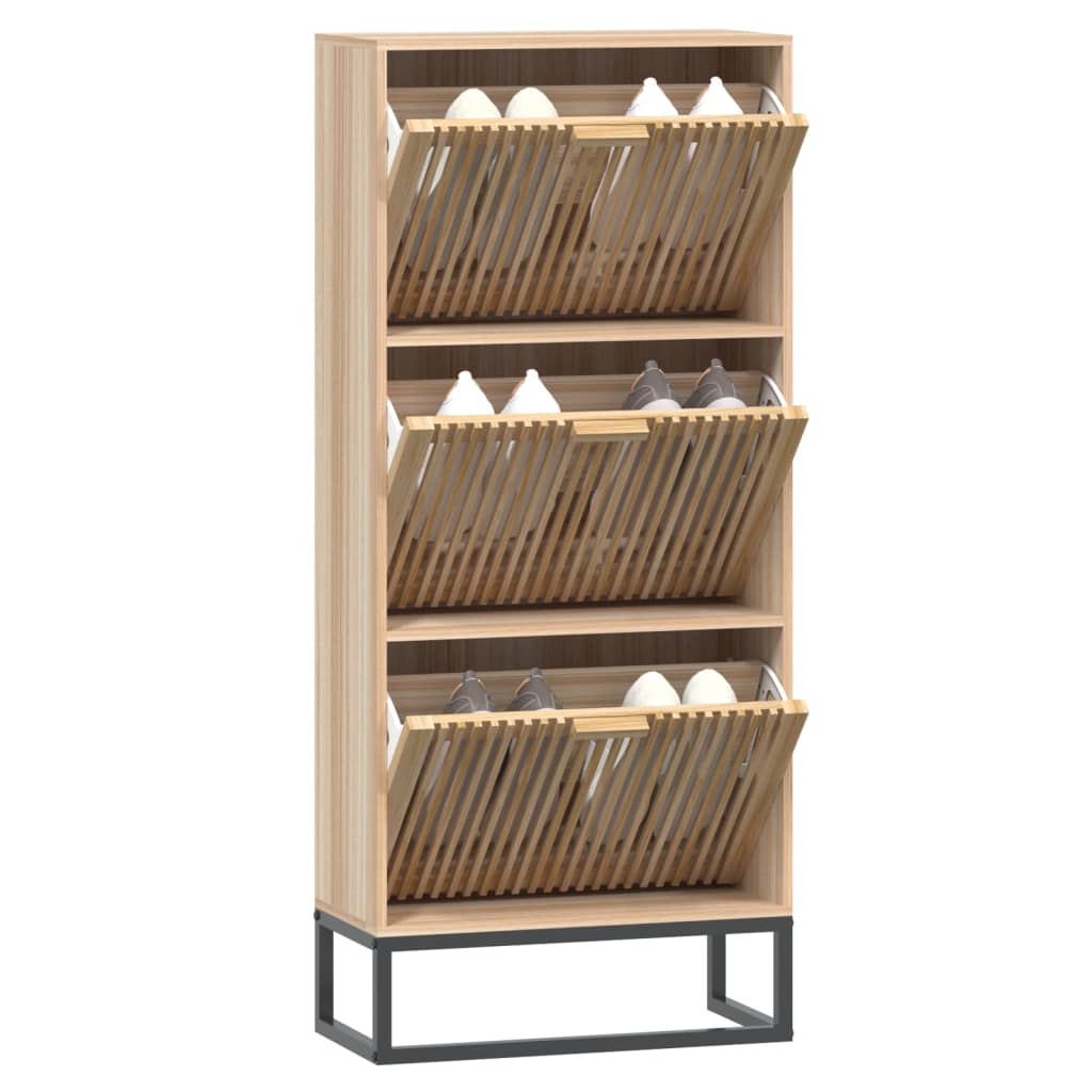 Vidaxx armoire à chaussures 52x25x120 cm bois travaillé