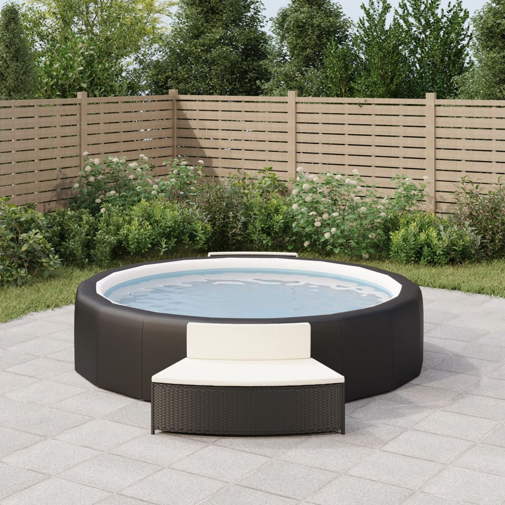 VidaXL bancs de spa avec coussins 2 pcs poly rotin noir