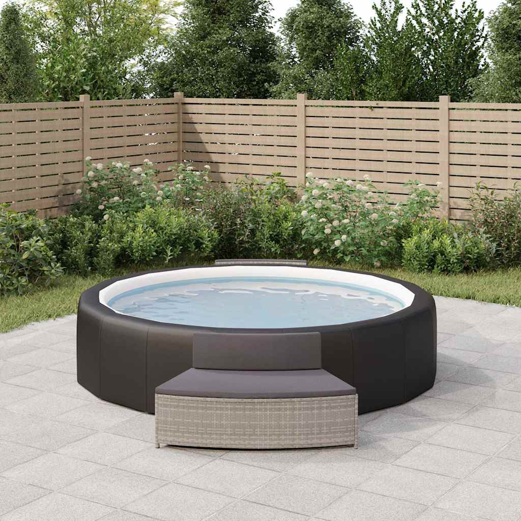 VidaXL bancs de spa avec coussins 2 pcs poly rotin gris