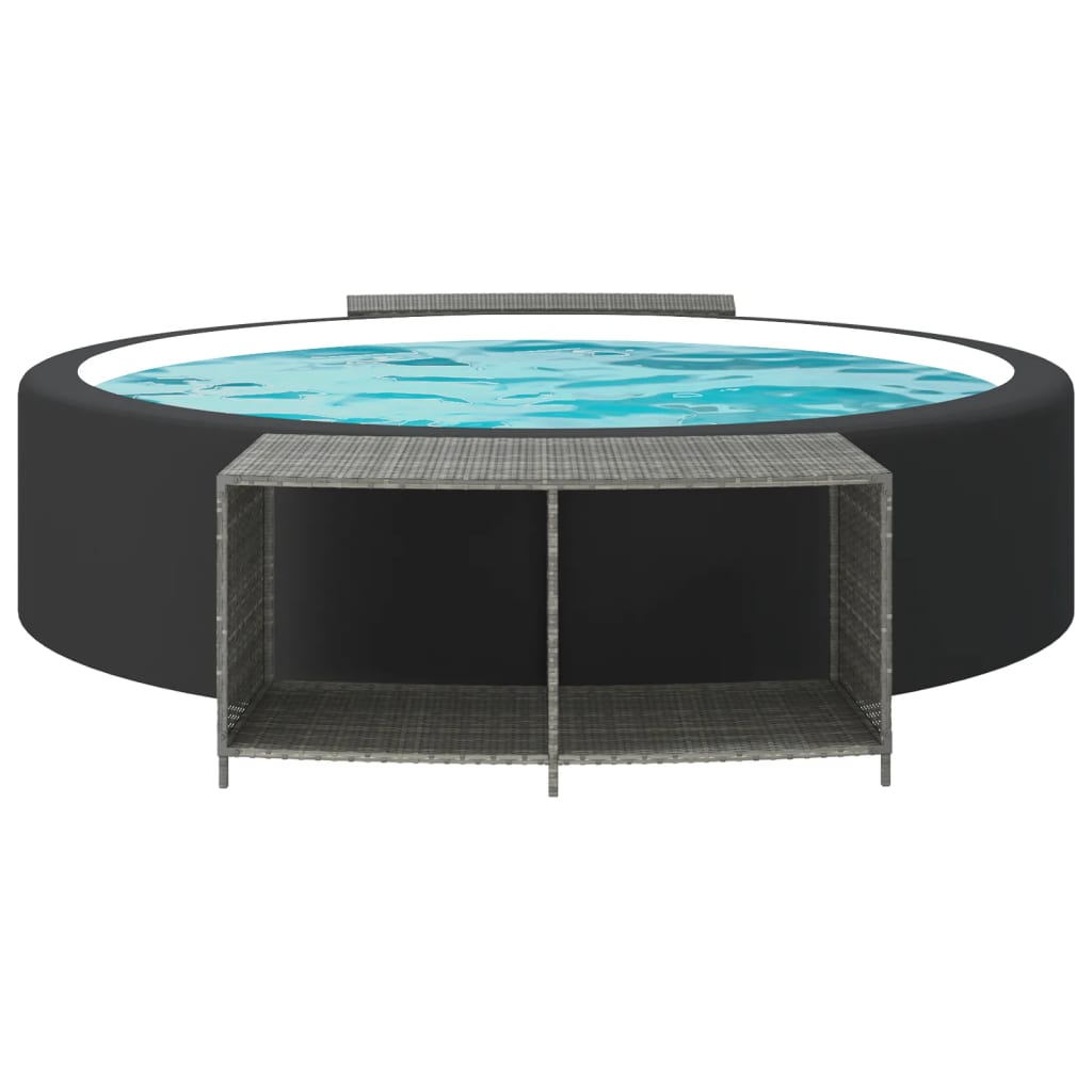 Vidaxx étagères de rangement 2 pcs poly rotin gris
