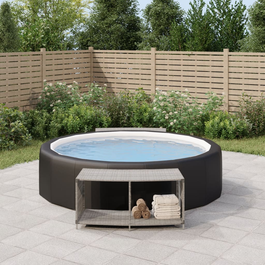 Vidaxx étagères de rangement 2 pcs poly rotin gris