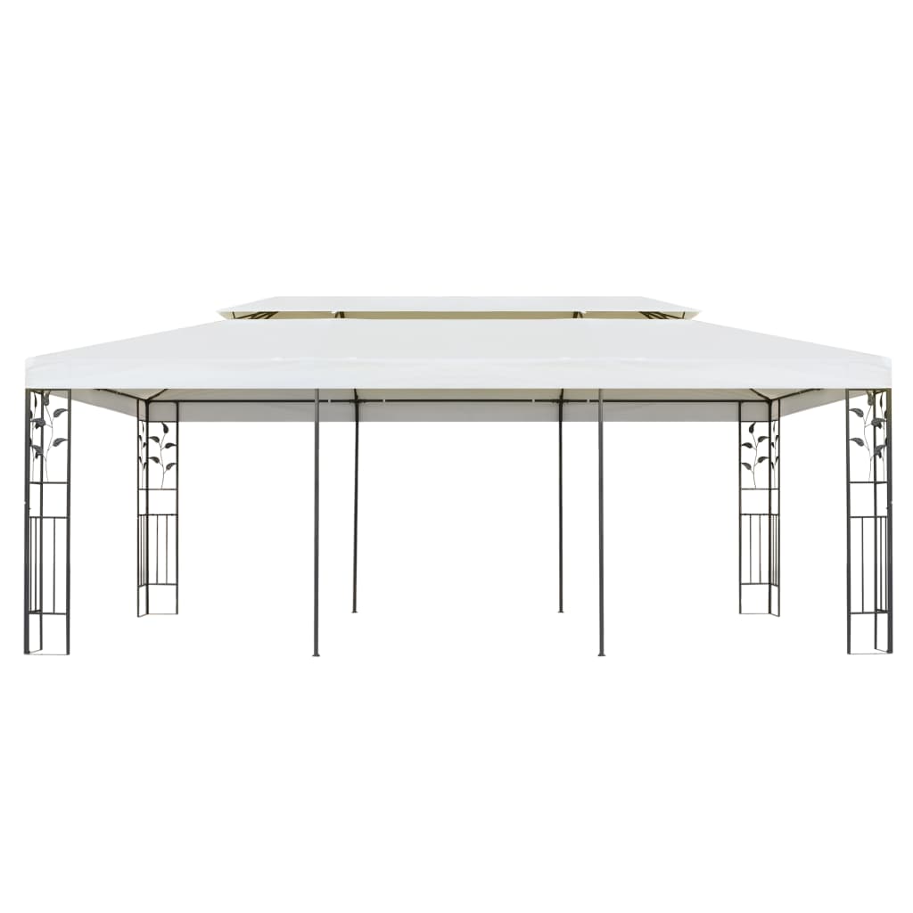VidaXL Gazebo avec double toit 6x3 m blanc