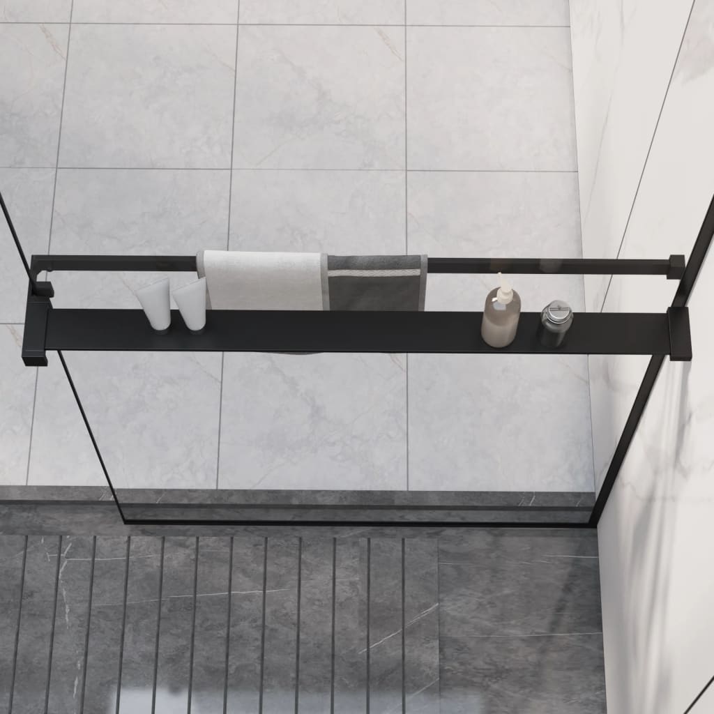 Mur vidaxl pour promenade -in mur de douche 80 cm en aluminium noir