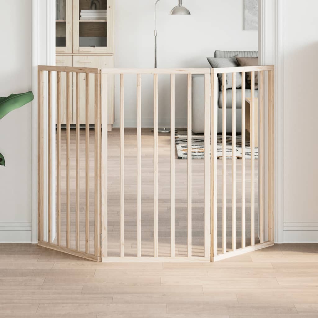 Vidaxx barrière pour chien pliable 3 panneaux 150 cm bois de peuplier