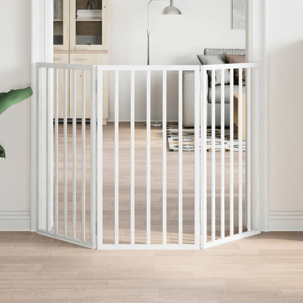 Vidaxx barrière pour chien pliable 3 panneaux blanc 150 cm bois de peuplier
