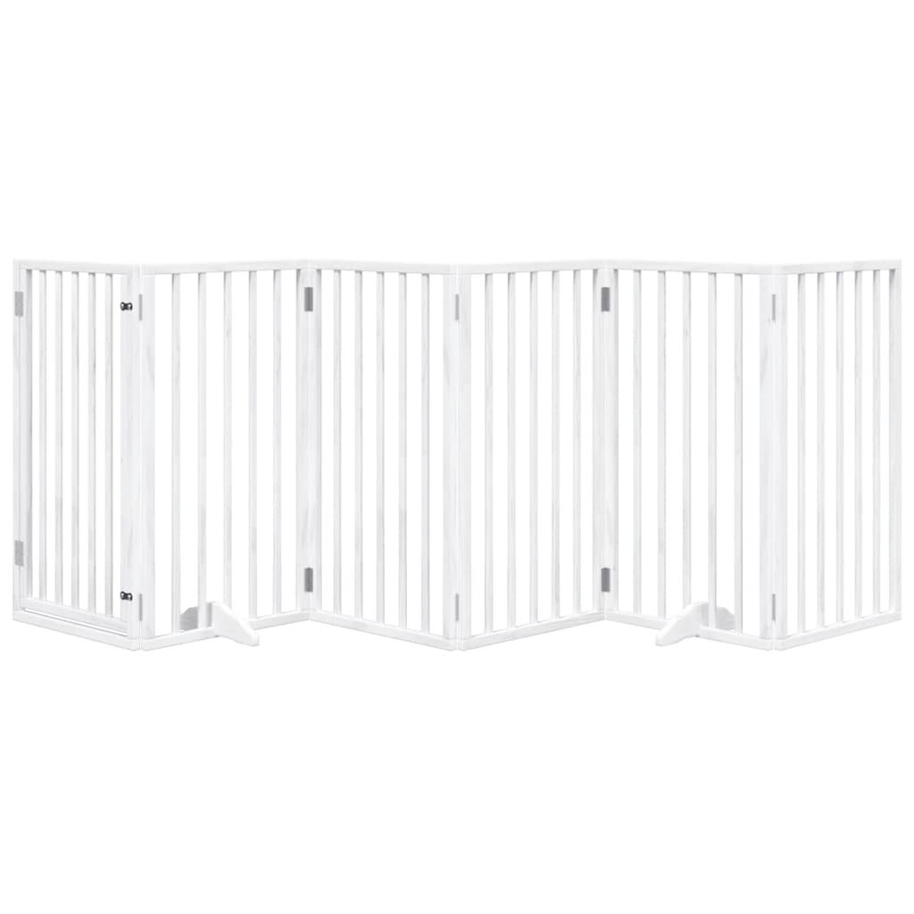 Vidaxx barrière pour chien pliable avec porte 6 panneaux 300 cm bois de peuplier blanc