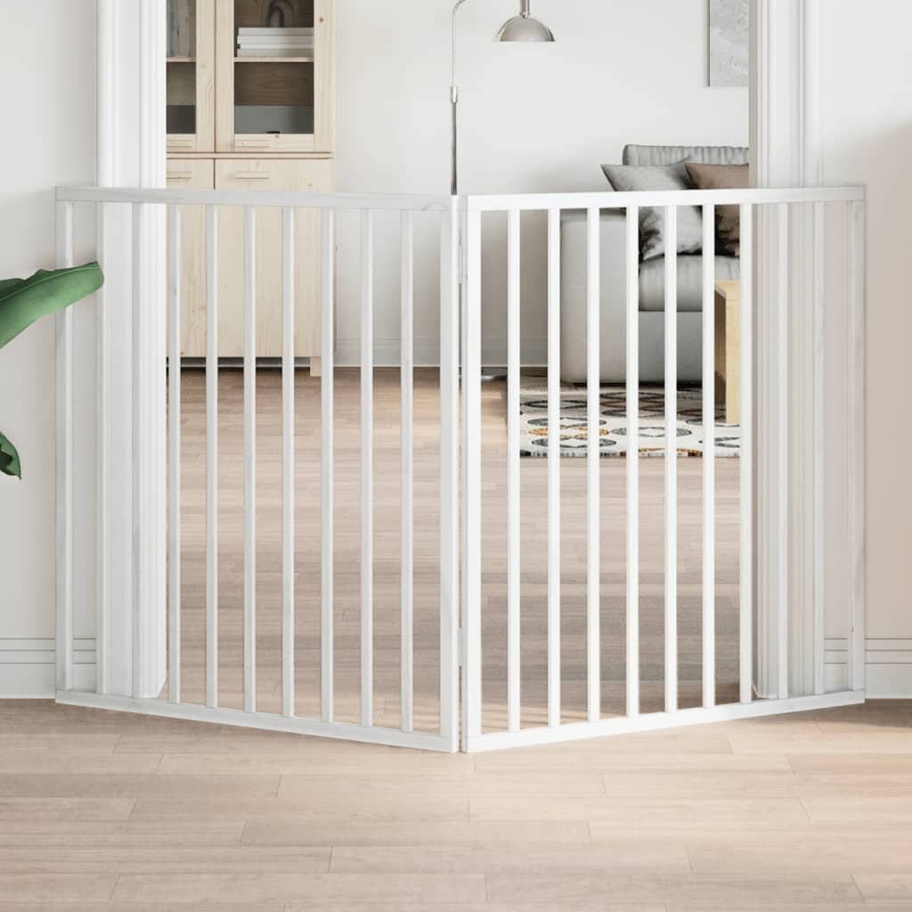 Vidaxx barrière pour chien pliable 2 panneaux blanc 160 cm bois de peuplier