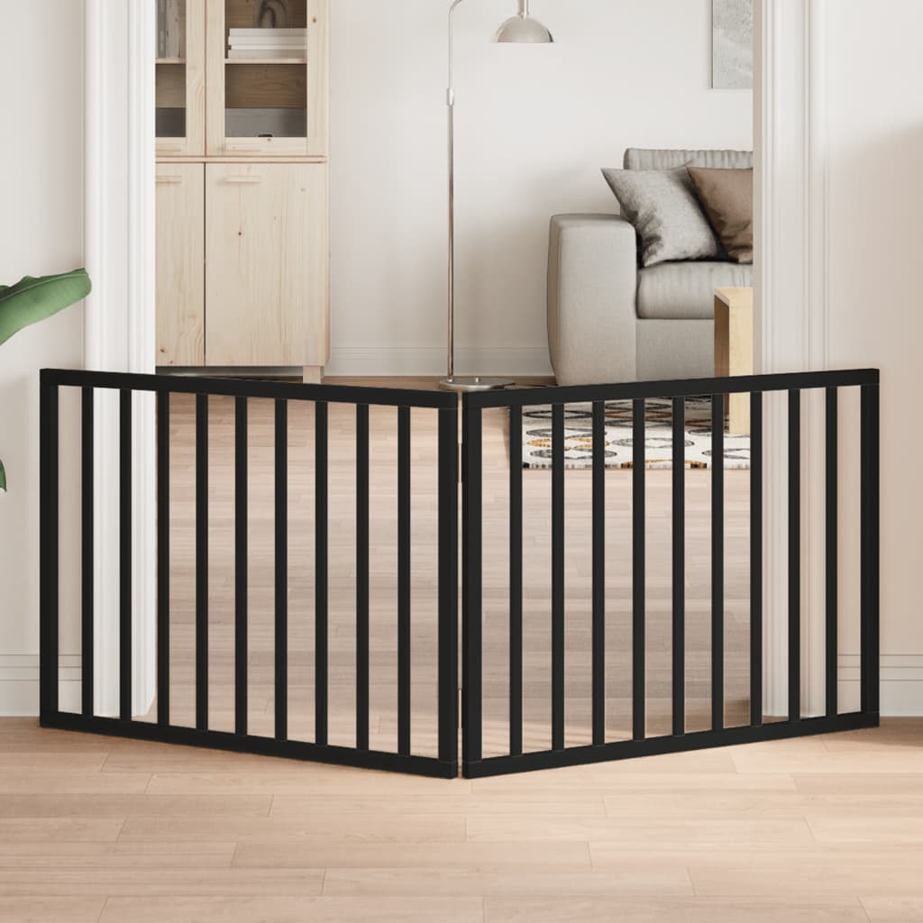 Vidaxx barrière pour chien pliable 2 panneaux noir 160 cm bois de peuplier