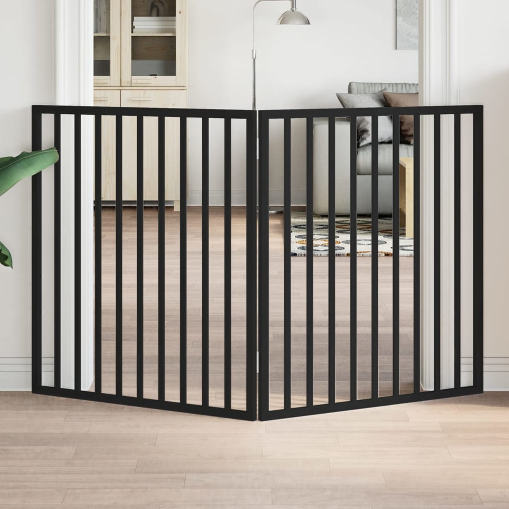 Vidaxx barrière pour chien pliable 2 panneaux noir 160 cm bois de peuplier