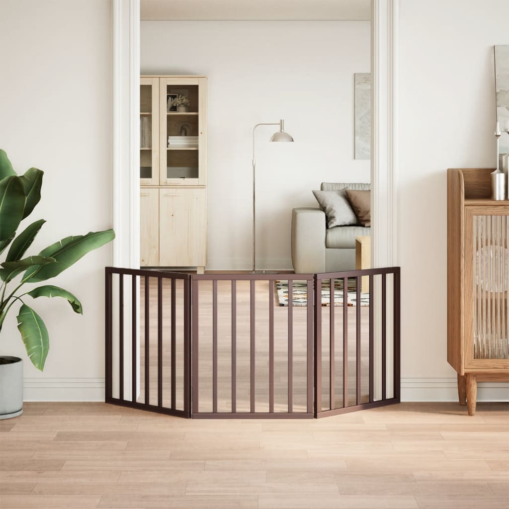 Vidaxl barrière pour chien pliable 3 panneaux 150 cm bois de peuplier marron
