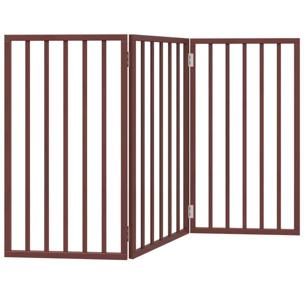 Vidaxl barrière pour chien pliable 3 panneaux 150 cm bois de peuplier marron