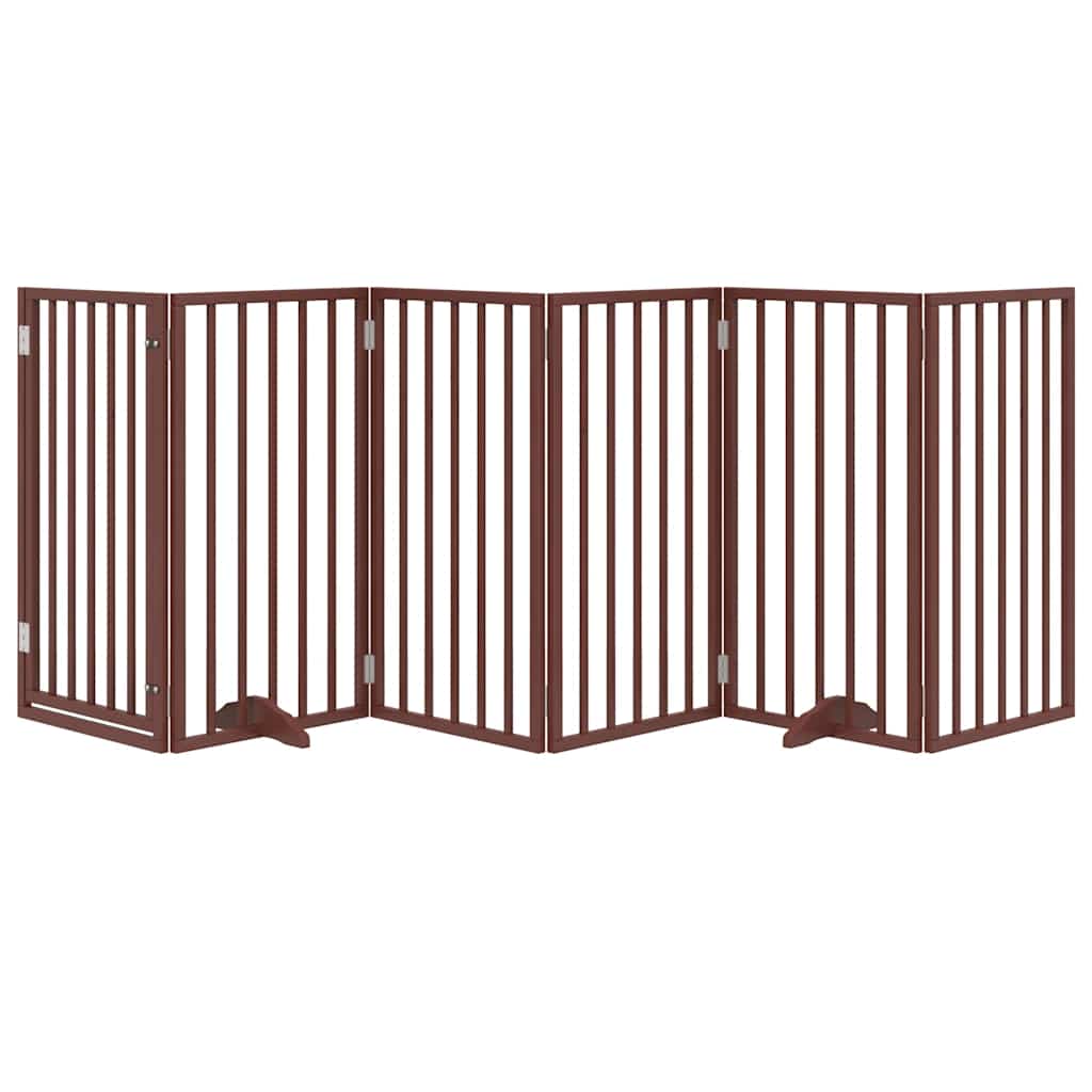 Vidaxx barrière pour chien pliable 6 panneaux 300 cm bois de peuplier marron