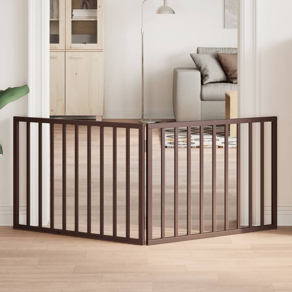 Vidaxx barrière pour chien pliable 2 panneaux 160 cm bois de peuplier marron