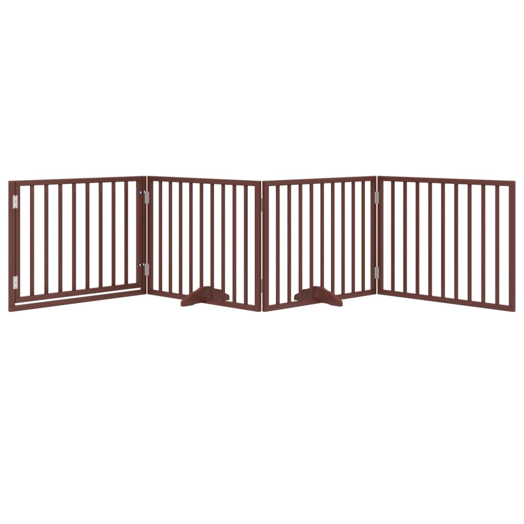 Vidaxx barrière pour chien pliable 4 panneaux 320 cm bois de peuplier marron