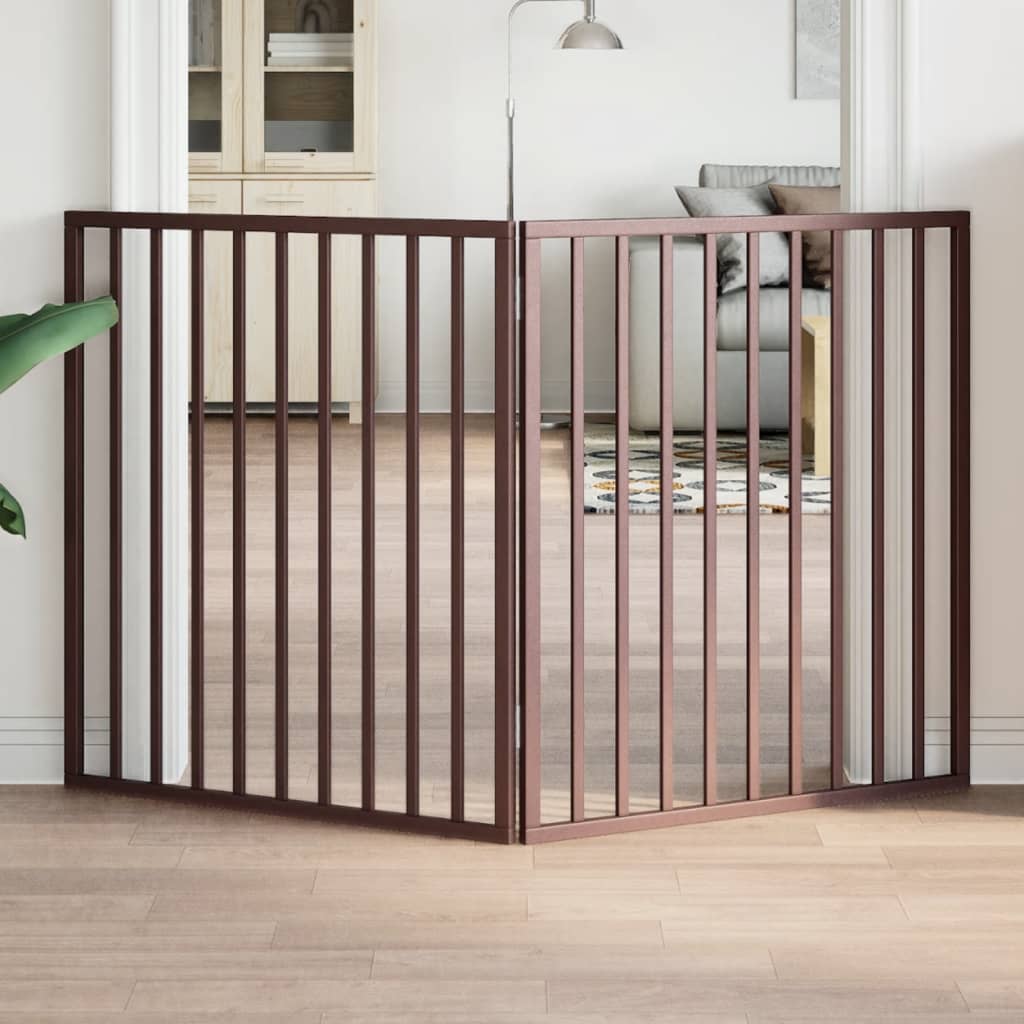 Vidaxx barrière pour chien pliable 2 panneaux 160 cm bois de peuplier marron