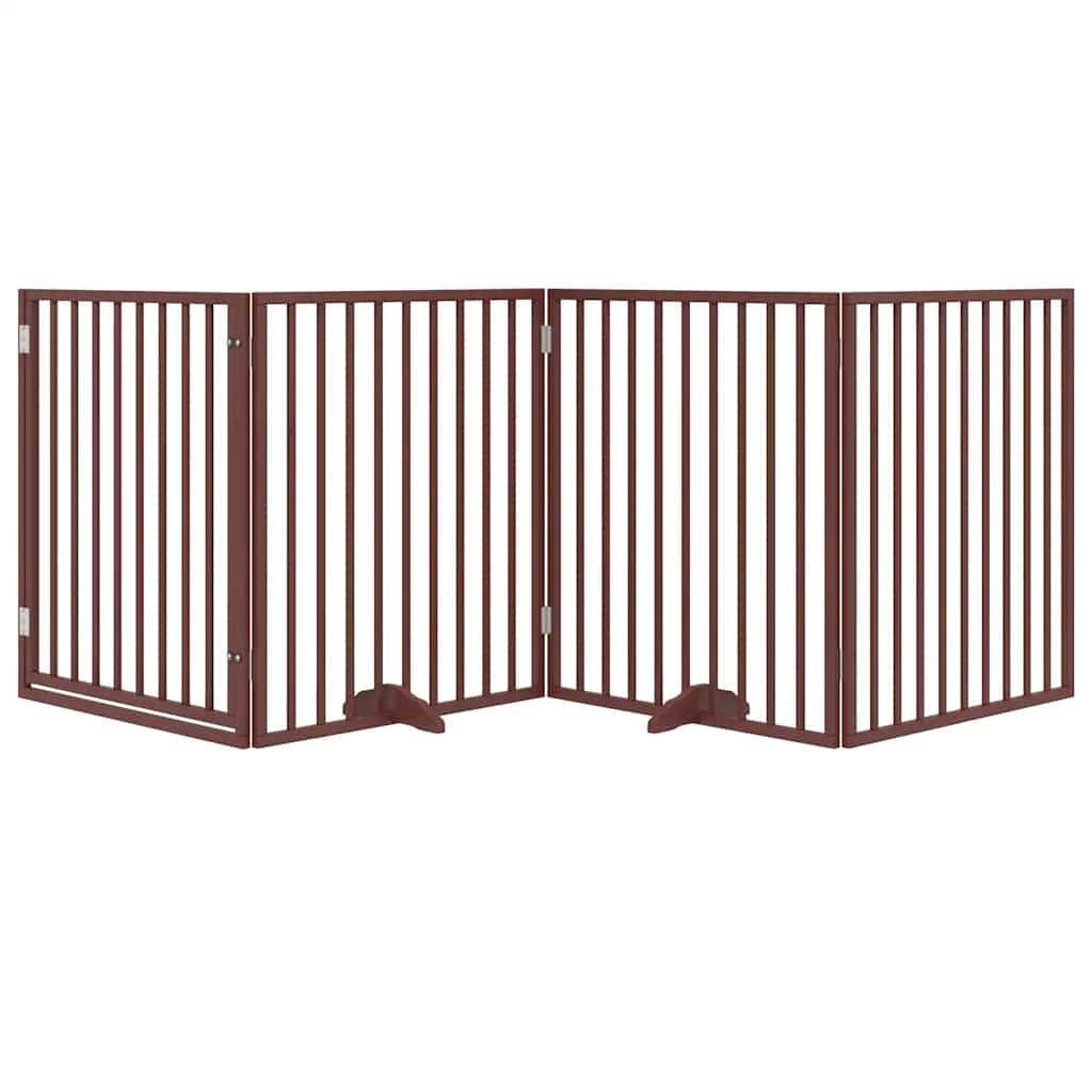 Vidaxx barrière pour chien pliable 4 panneaux 320 cm bois de peuplier marron