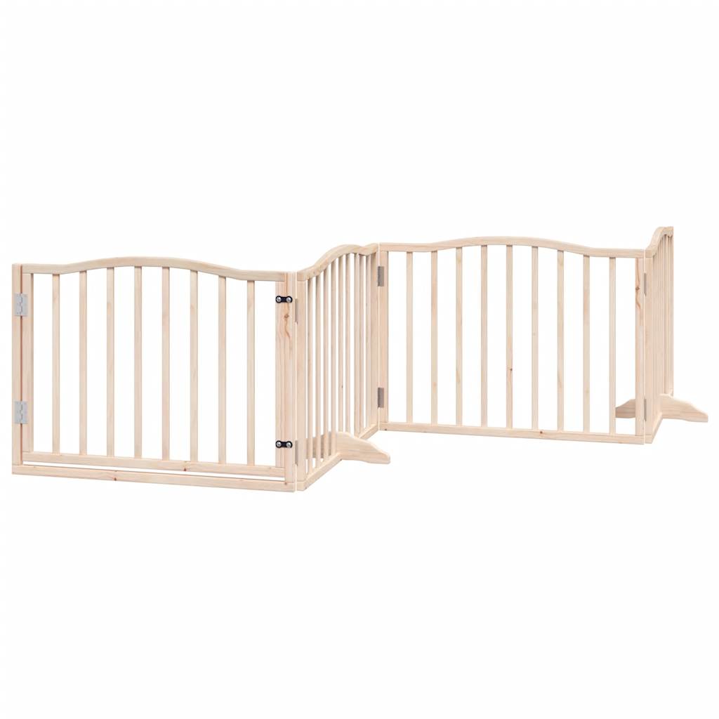 Vidaxx barrière pour chien pliable avec porte 4 panneaux 320 cm bois de peuplier