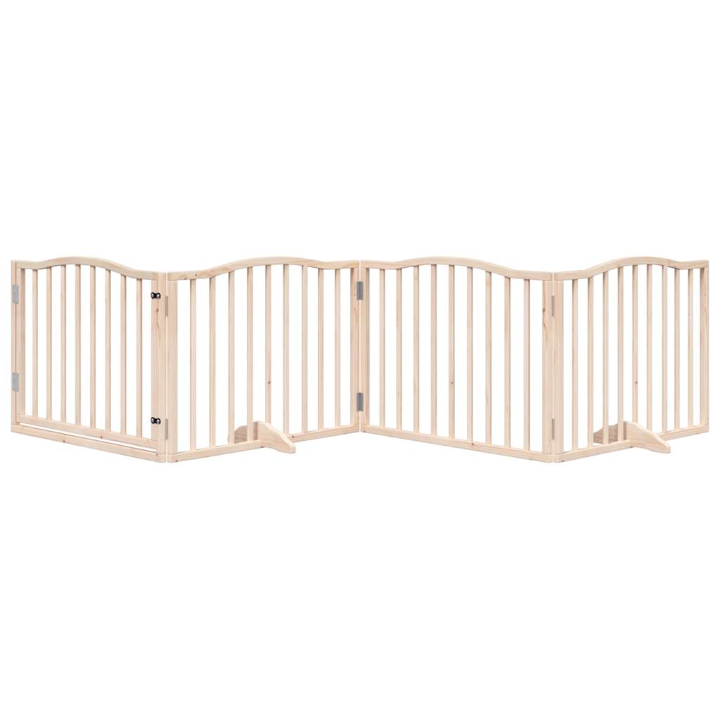 Vidaxx barrière pour chien pliable avec porte 4 panneaux 320 cm bois de peuplier