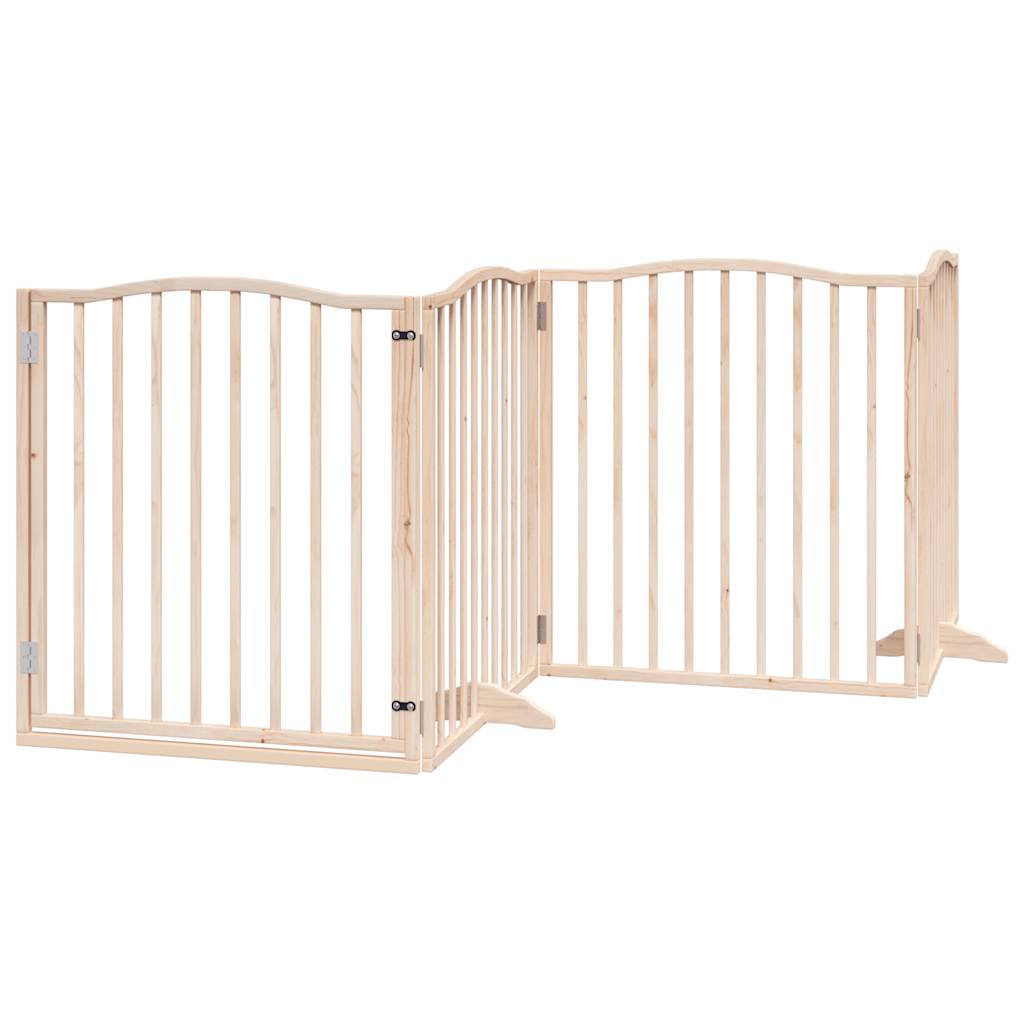 Vidaxx barrière pour chien pliable avec porte 4 panneaux 320 cm bois de peuplier