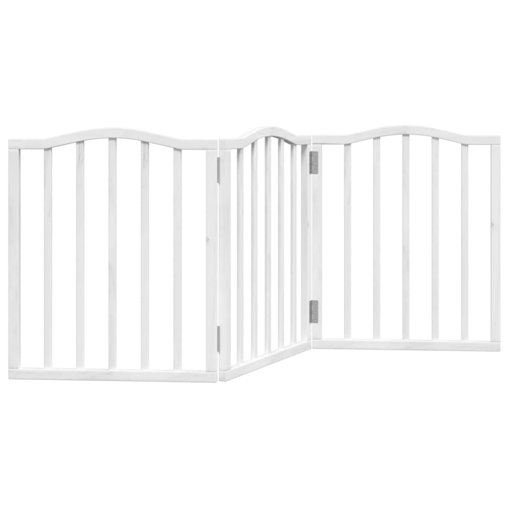 Vidaxx barrière pour chien pliable 3 panneaux 150 cm bois de peuplier blanc