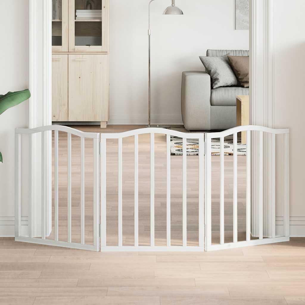 Vidaxx barrière pour chien pliable 3 panneaux 150 cm bois de peuplier blanc