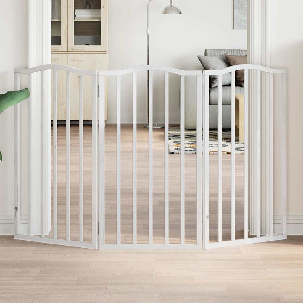 Vidaxx barrière pour chien pliable 3 panneaux 150 cm bois de peuplier blanc