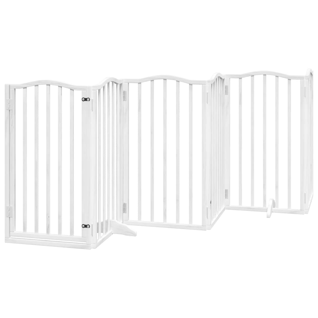 Vidaxx barrière pour chien pliable avec porte 6 panneaux 300 cm bois de peuplier blanc