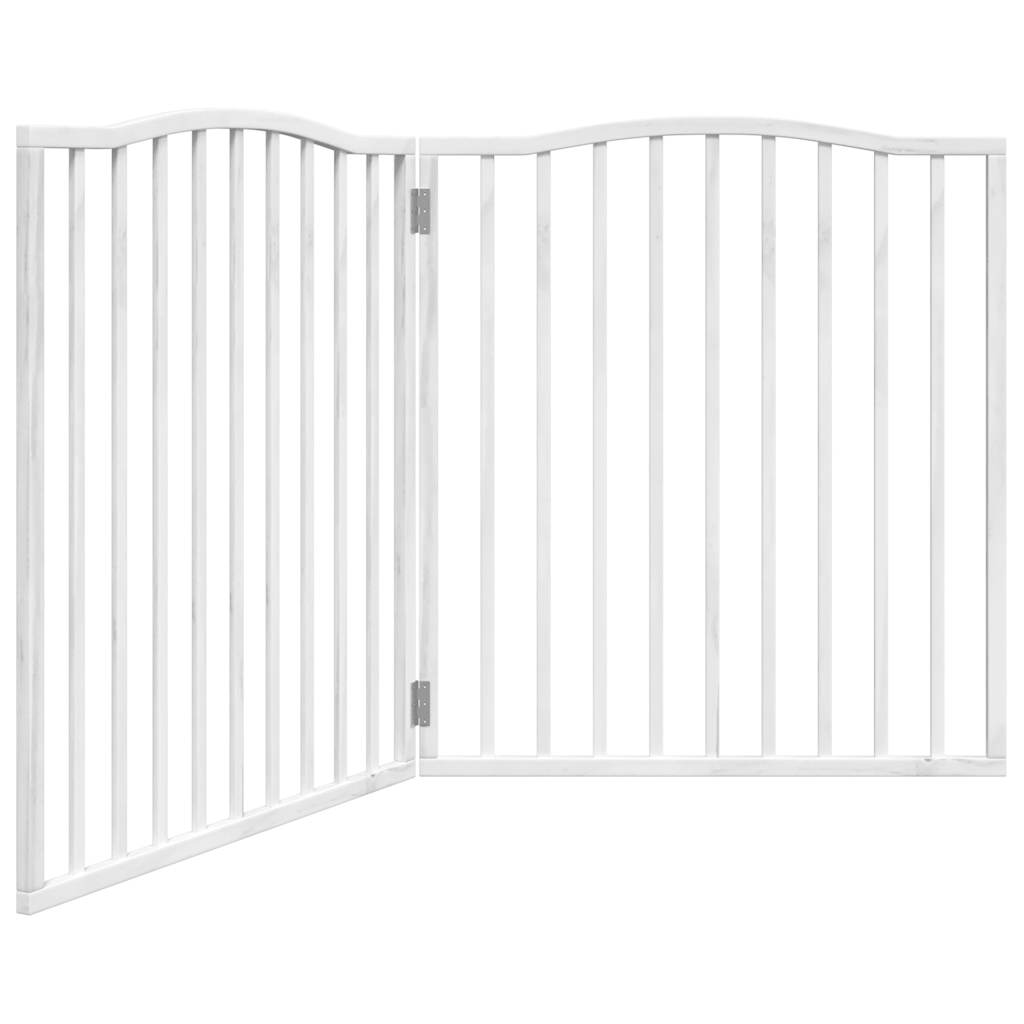 Vidaxx barrière pour chien pliable 2 panneaux 160 cm bois de peuplier blanc