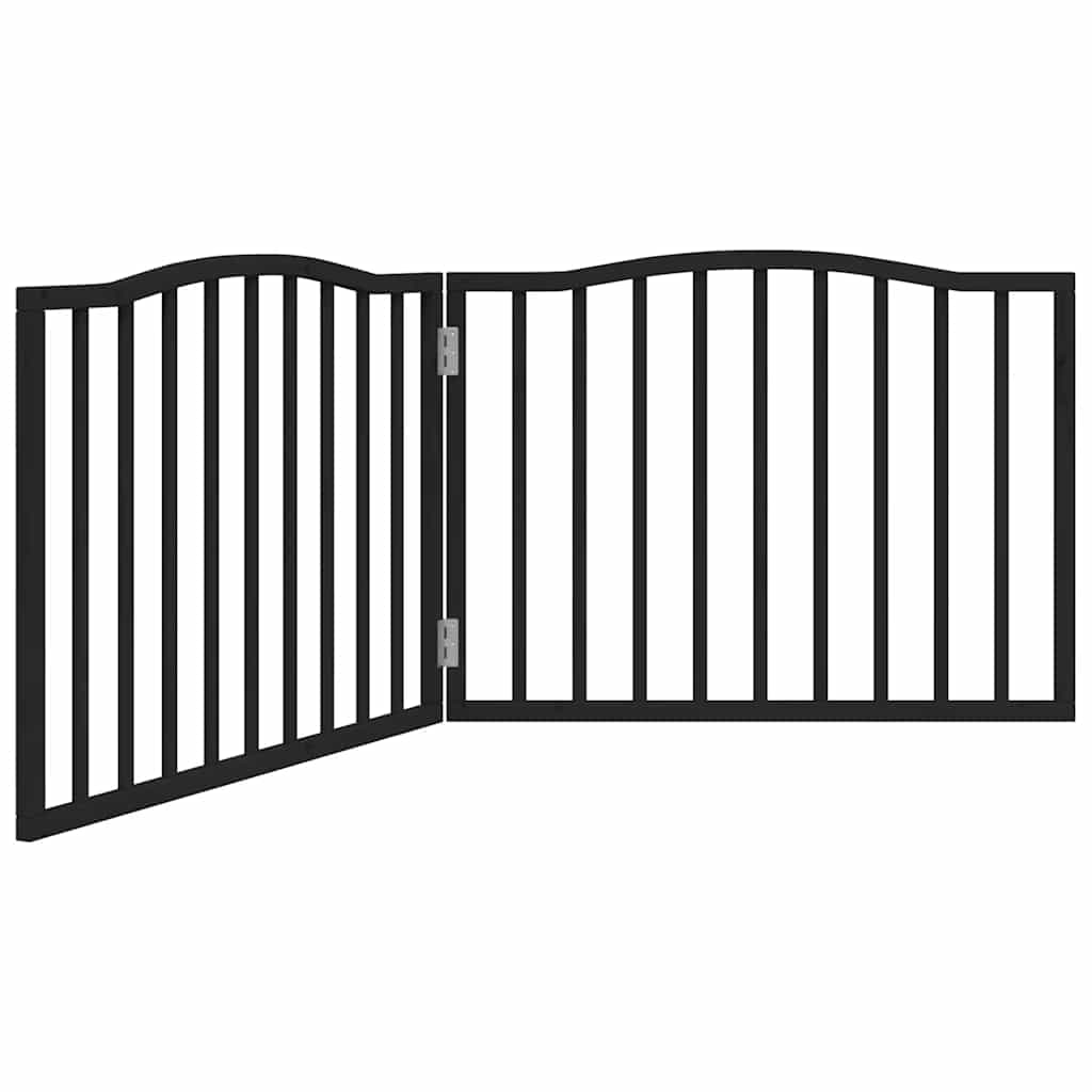 Vidaxx barrière pour chien pliable 2 panneaux 160 cm bois de peuplier noir