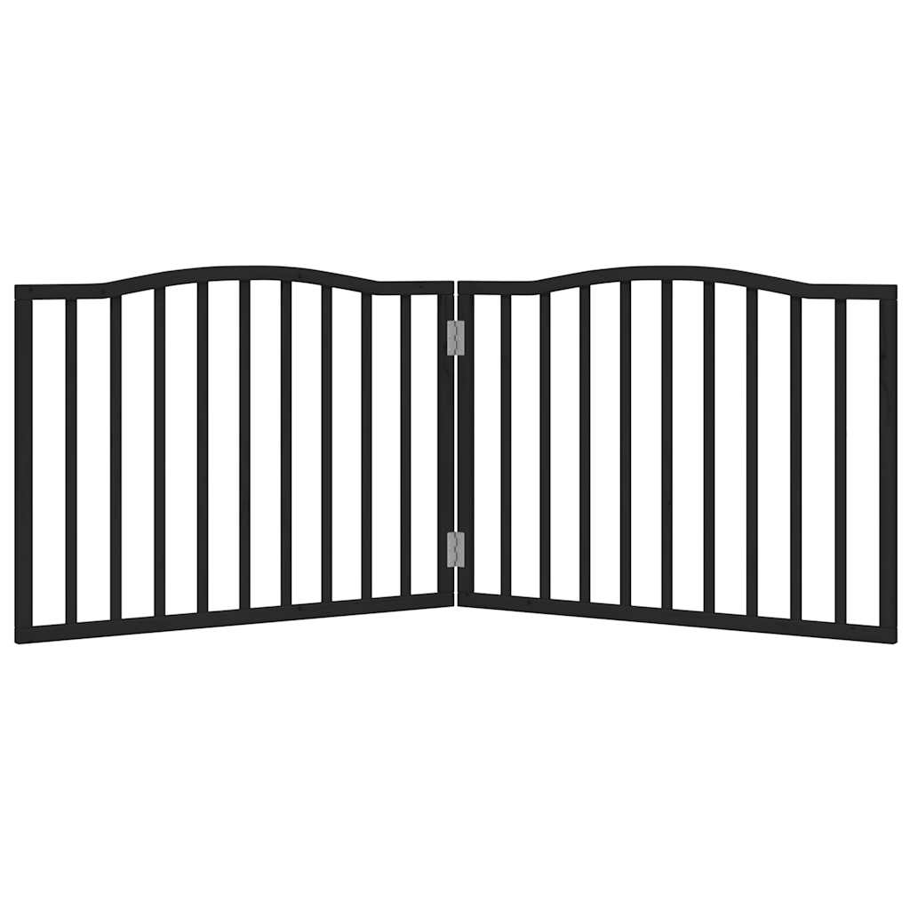 Vidaxx barrière pour chien pliable 2 panneaux 160 cm bois de peuplier noir