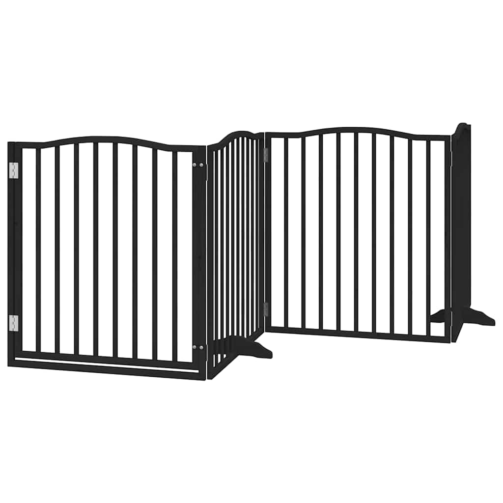 Vidaxx barrière pour chien pliable 4 panneaux 320 cm bois de peuplier noir