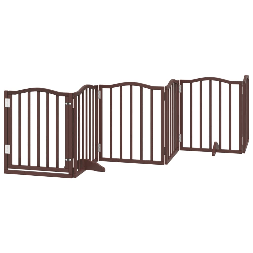 Vidaxl barrière pour chien pliable 6 panneaux 300 cm bois de peuplier chêne marron