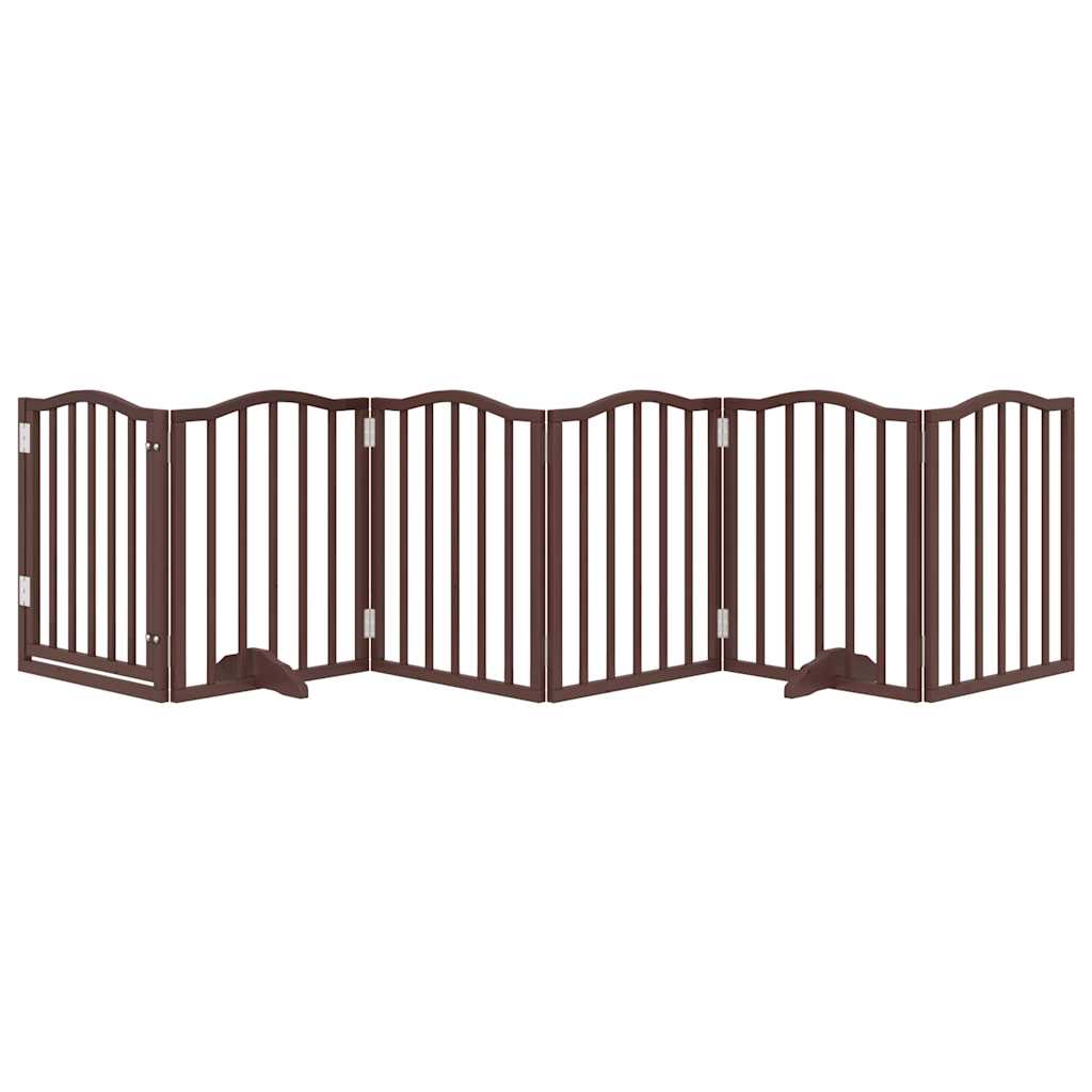 Vidaxl barrière pour chien pliable 6 panneaux 300 cm bois de peuplier chêne marron