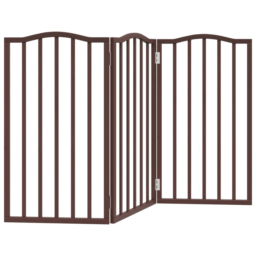 Vidaxl barrière pour chien pliable 3 panneaux 150 cm bois de peuplier chêne marron