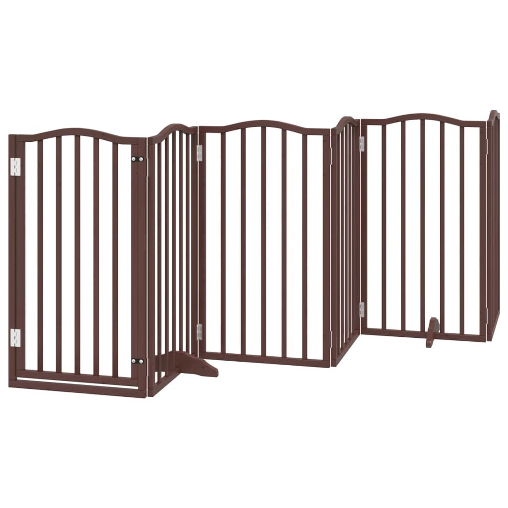 Vidaxl barrière pour chien pliable 6 panneaux 300 cm bois de peuplier chêne marron