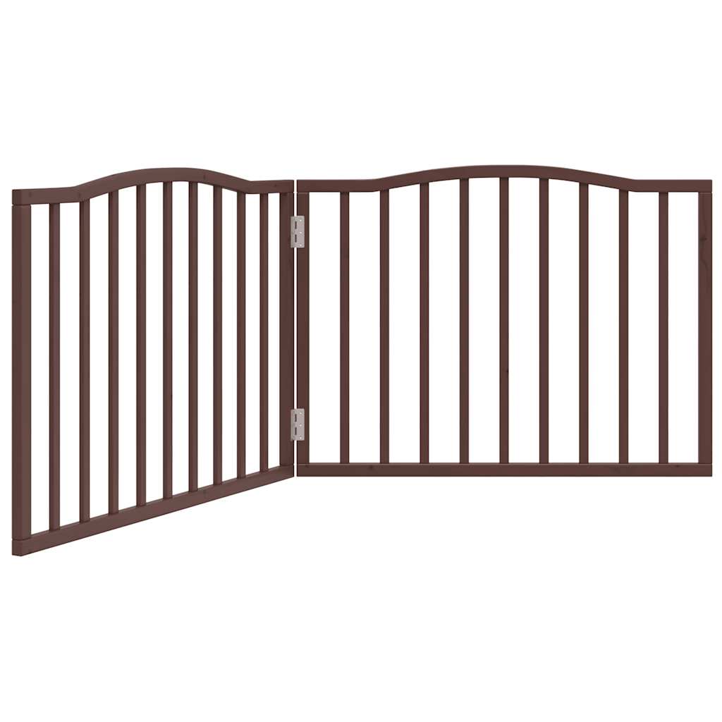 Vidaxx barrière pour chien pliable 2 panneaux 160cm bois de peuplier chêne marron