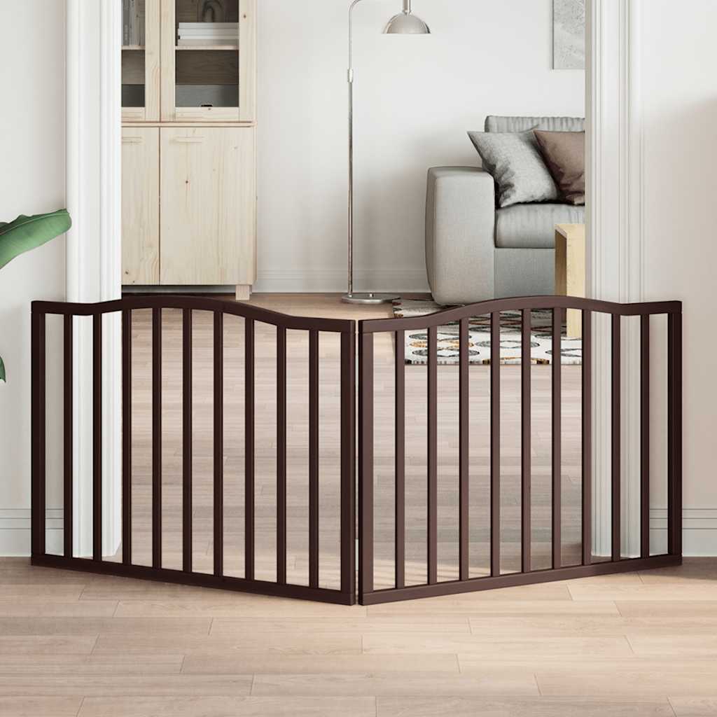 Vidaxx barrière pour chien pliable 2 panneaux 160cm bois de peuplier chêne marron