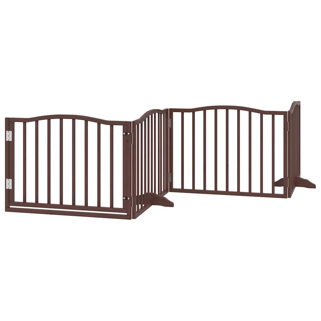 Vidaxx barrière pour chien pliable 4 panneaux 320cm bois de peuplier chêne marron