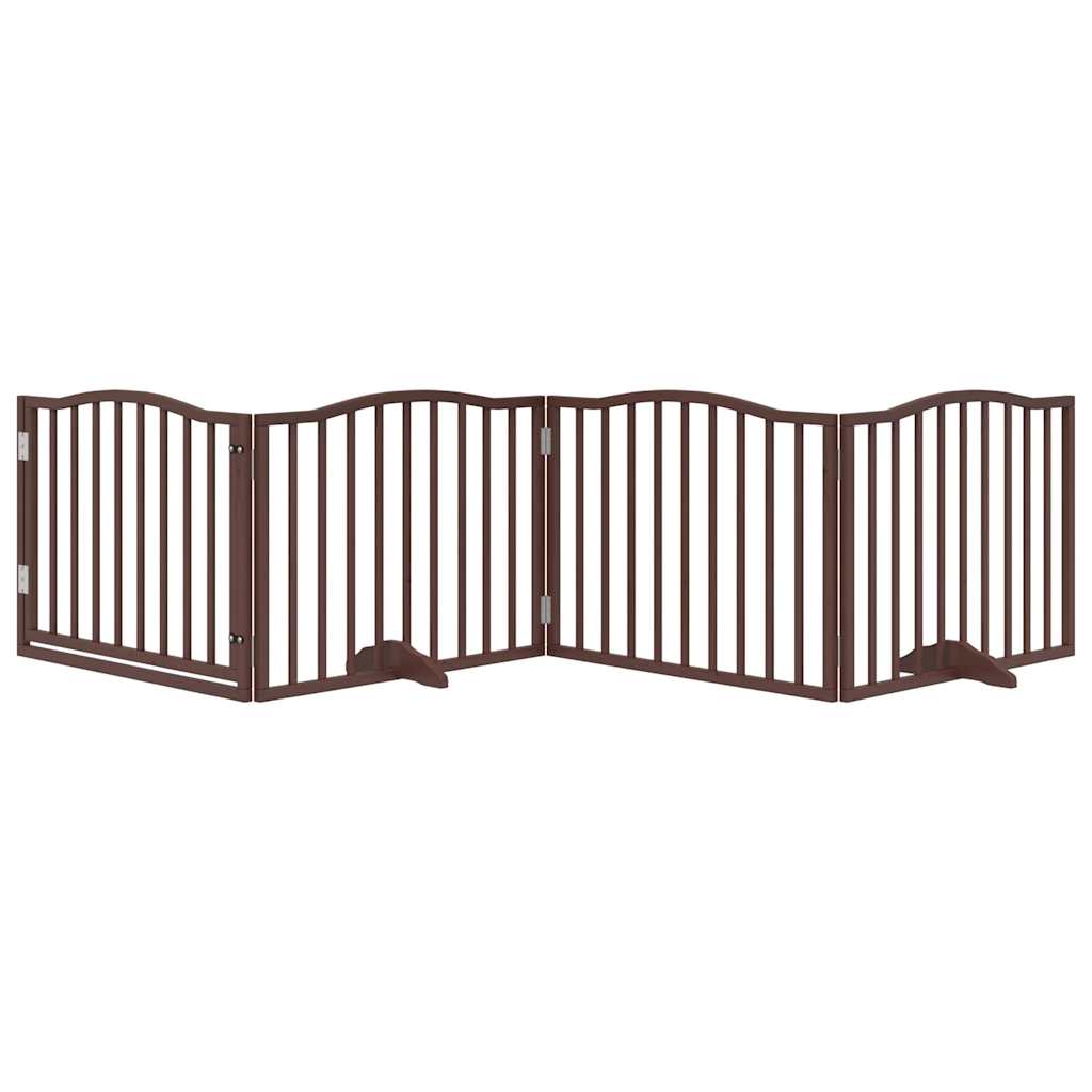 Vidaxx barrière pour chien pliable 4 panneaux 320cm bois de peuplier chêne marron