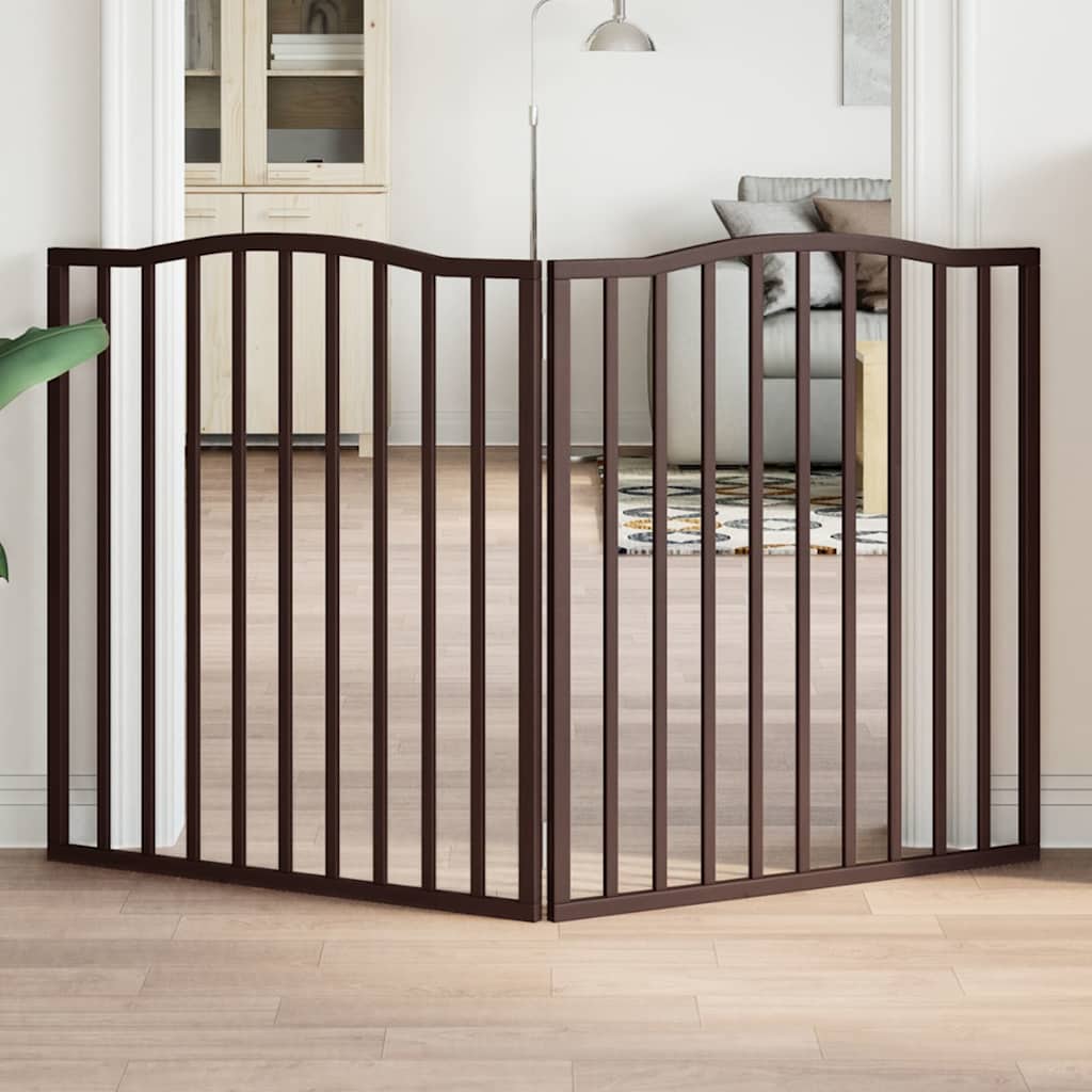 Vidaxx barrière pour chien pliable 2 panneaux 160cm bois de peuplier chêne marron