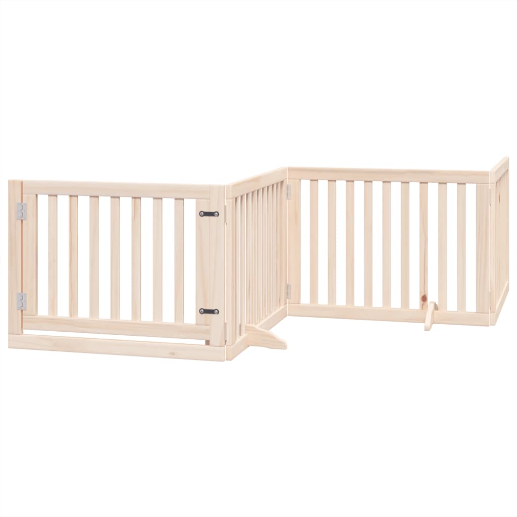 Vidaxx barrière pour chien pliable avec porte 4 panneaux 320 cm bois de peuplier